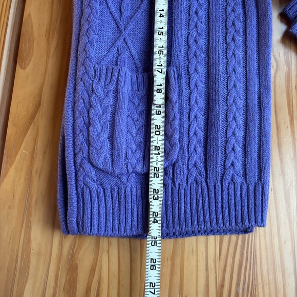 Honor Millburn Purple Cable Knit Zip Cardigan UK M (14-16) Preppy Cottagecore - Picture 11 of 13